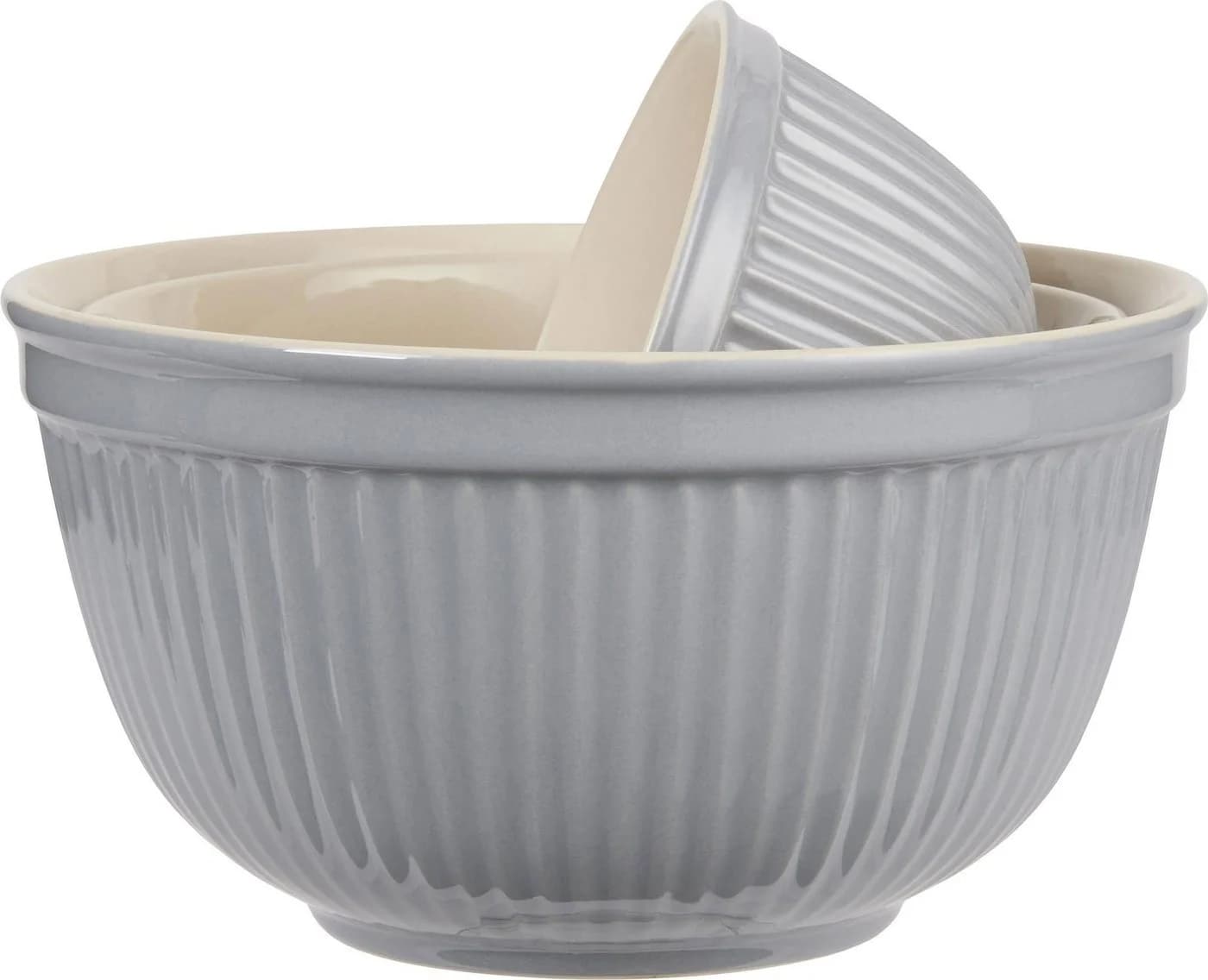 Ib Laursen Schalen-Set Mynte 3-tlg. French Grey Steingut - Bild 4