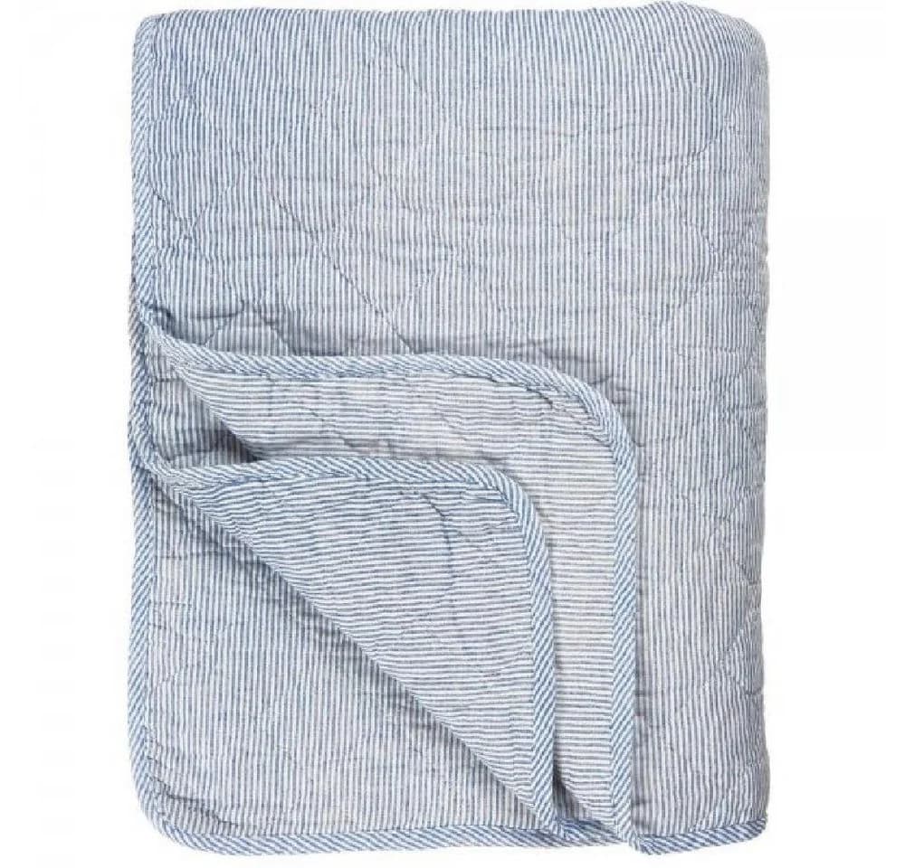 Wohndecke Ib Laursen Quilt Blau-Weiß Gestreift Baumwolle - Bild 2