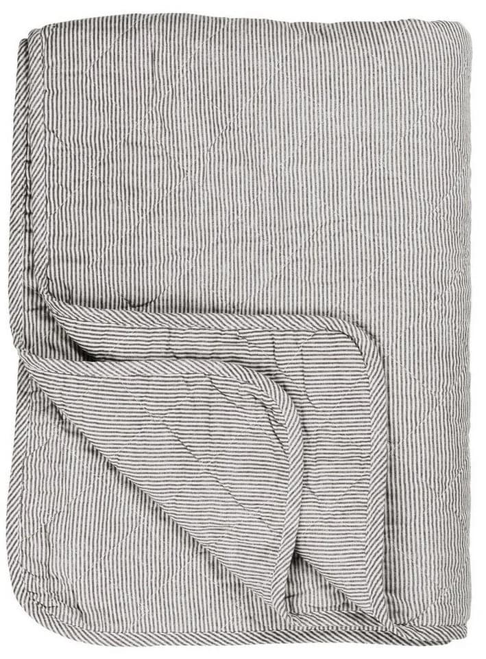 Ib Laursen Wohndecke Quilt Gestreift Grau Weiß - Bild 2