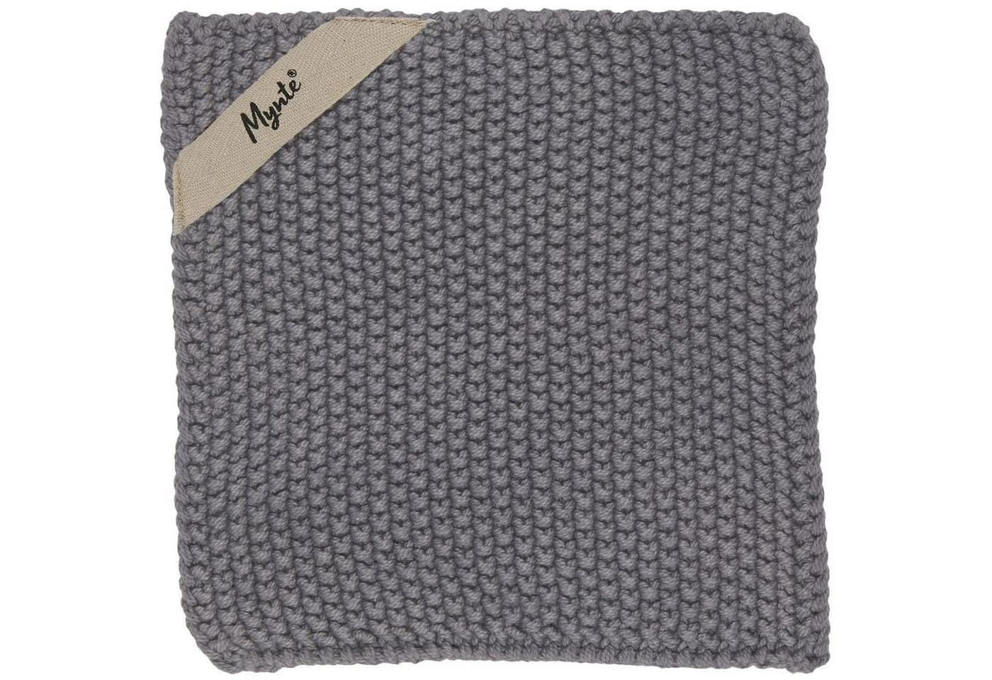 IB Laursen Topflappen Mynte Dunkelgrau 22cm Strick-Design