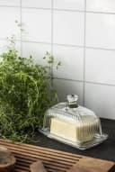 Ib Laursen Butterdose Glasglocke mit Rillen Transparent Bild 1