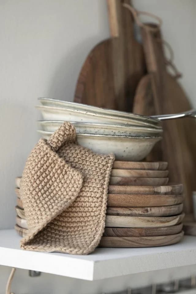 Ib Laursen Topflappen Mynte Honig gestrickt