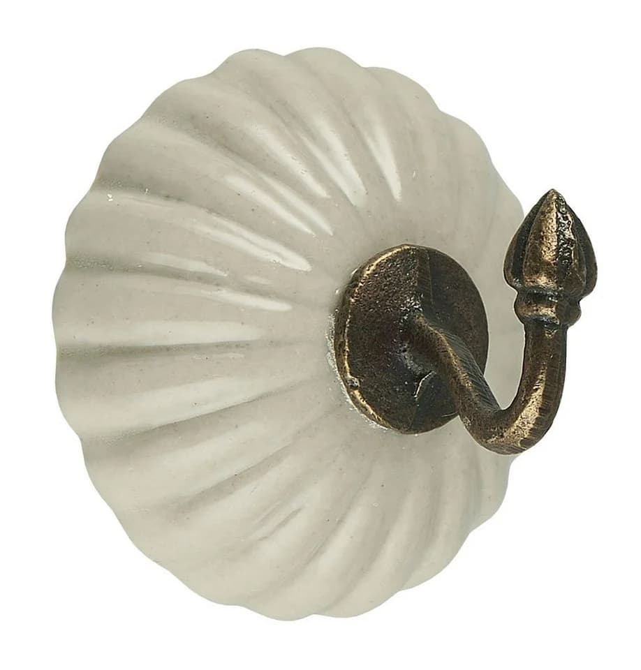 Ib Laursen Wandhaken Keramik Creme Messing - Bild 2