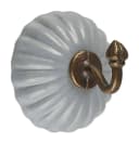 Ib Laursen Wandhaken Keramik Grau Messing Rosette Bild 2