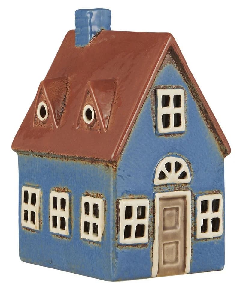 Ib Laursen Teelichthaus Nyhavn Keramik Blau Braun - Bild 2