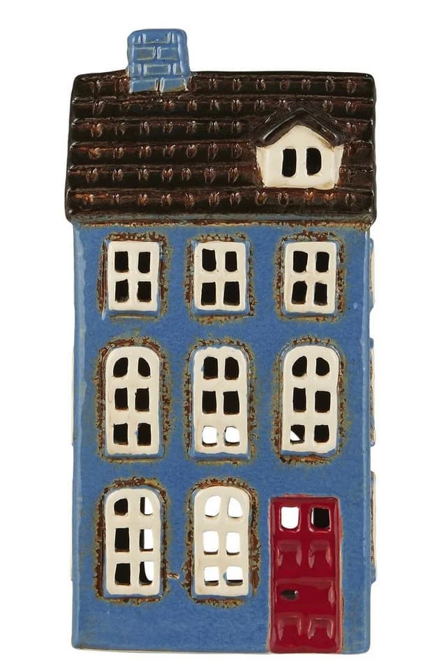 Ib Laursen Teelichthaus Keramik Blau My Home Town - Bild 2