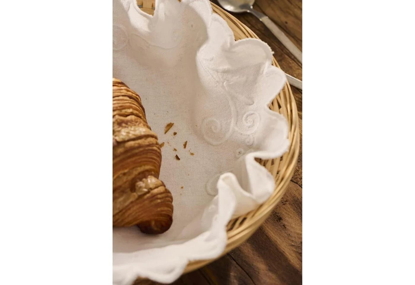 Ib Laursen Stoffserviette Rund 30cm mit Stickereien Baumwolle
