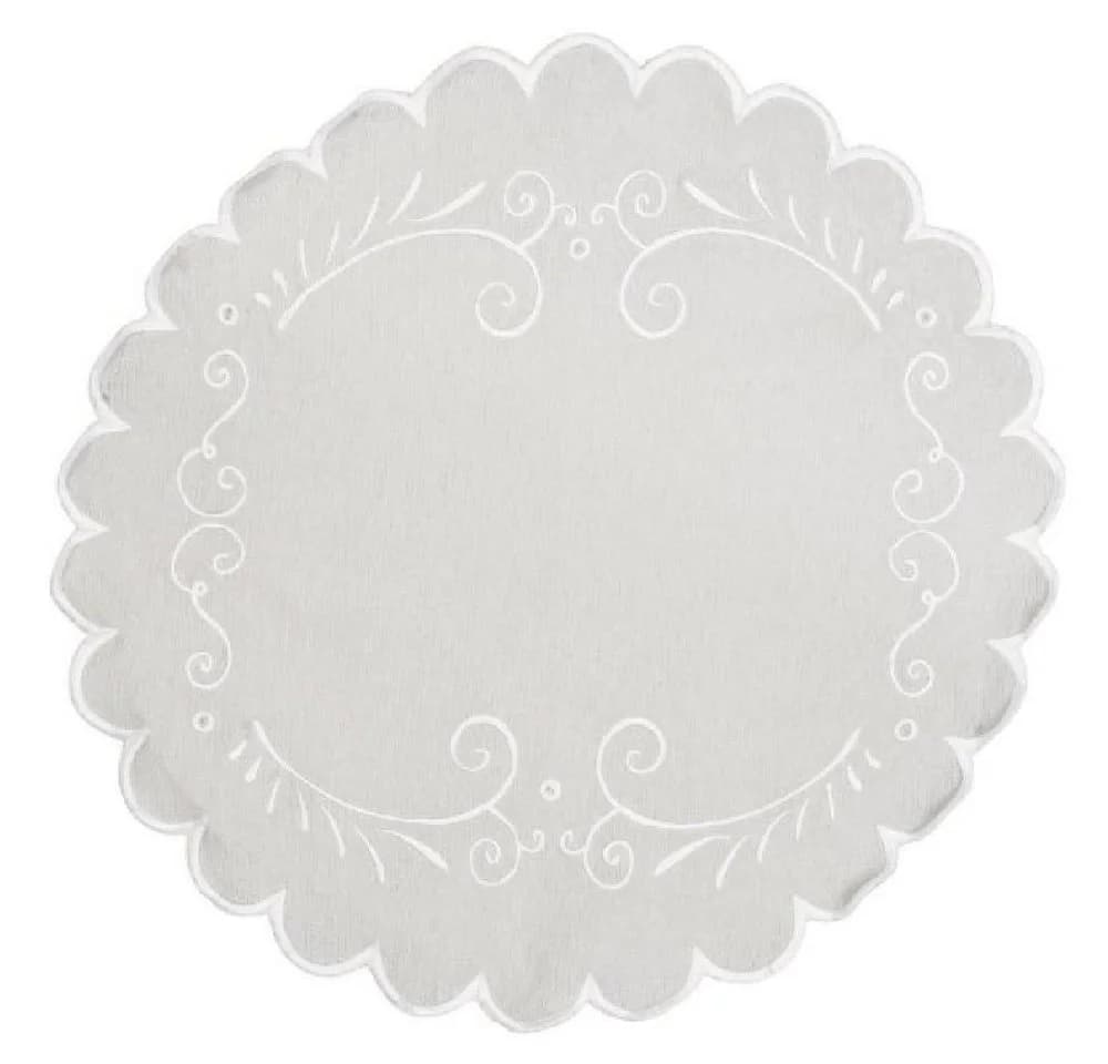 Ib Laursen Stoffserviette Rund 30cm mit Stickereien Baumwolle - Bild 2