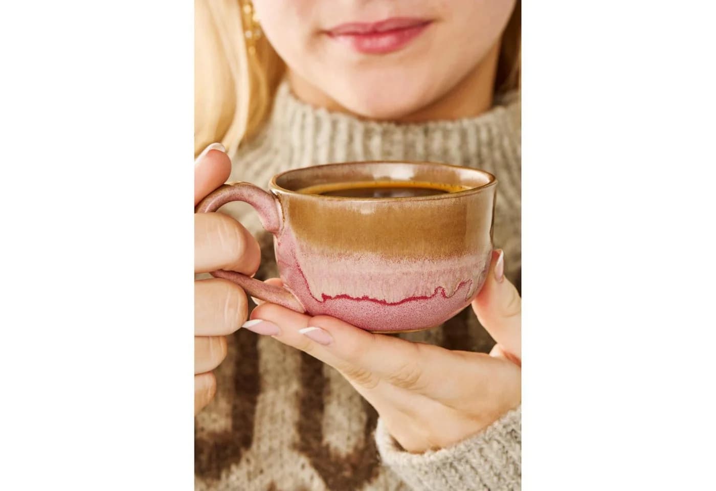 Ib Laursen Tasse mit Henkel Trosa Hellbraun-Zartrosa Struktur - Bild 3