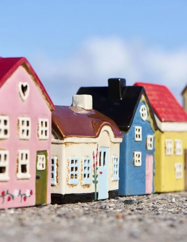 Ib Laursen Teelichthaus Nyhavn Keramik Blau/Rosa - Bild 5