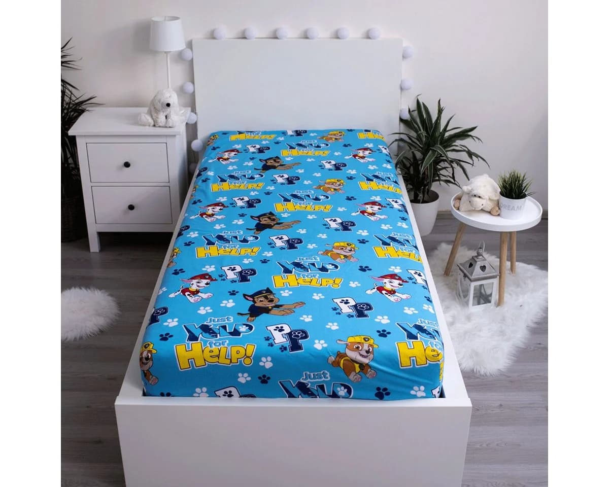 PAW PATROL Spannbettlaken 90x200 cm Baumwolle Renforcé Kinder