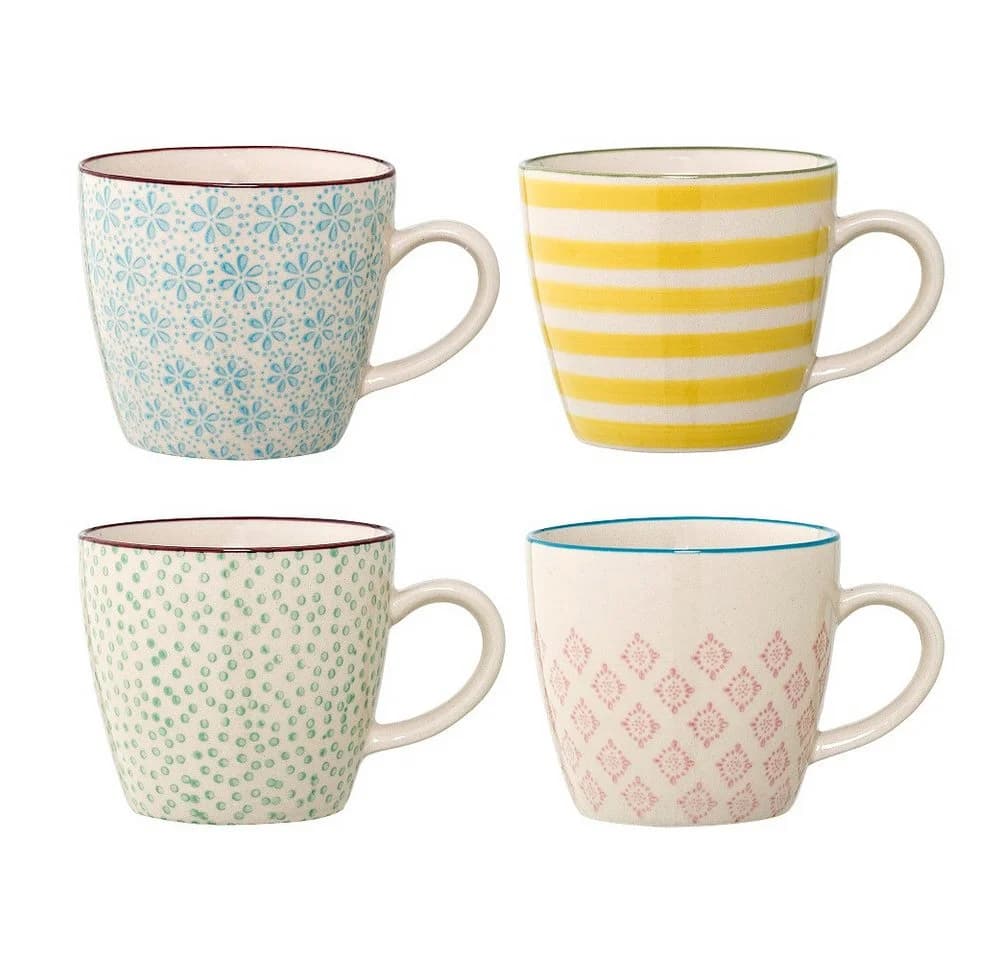 Bloomingville Patrizia Becher 4er Set Gelb Steingut - Bild 2