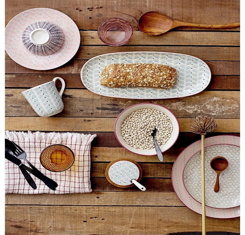 Bloomingville Maya Frühstücksteller Violett Steingut 3er Set Ø 22 cm