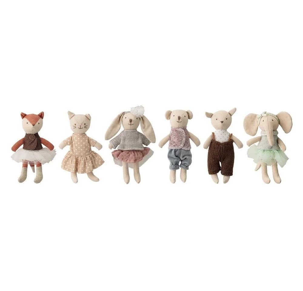 Bloomingville Plüschfigur Animal friends Doll 6er Set Bunt - Bild 2