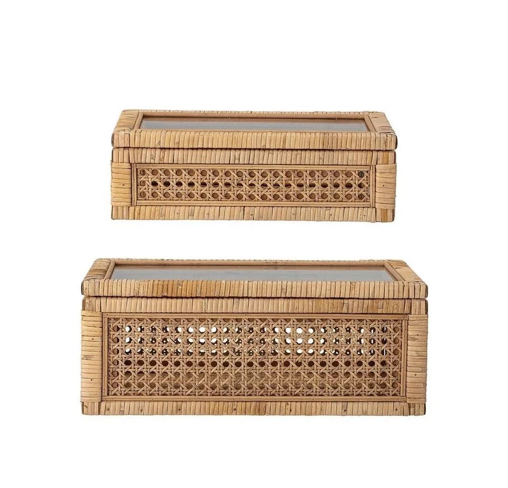 Bloomingville Aufbewahrungsbox Lally 2er Set Rattan Natur - Bild 2