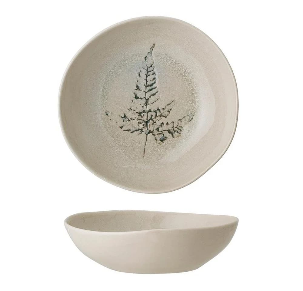 Bloomingville Suppenteller Bea 21cm Natur Steingut Blumenmotiv - Bild 3