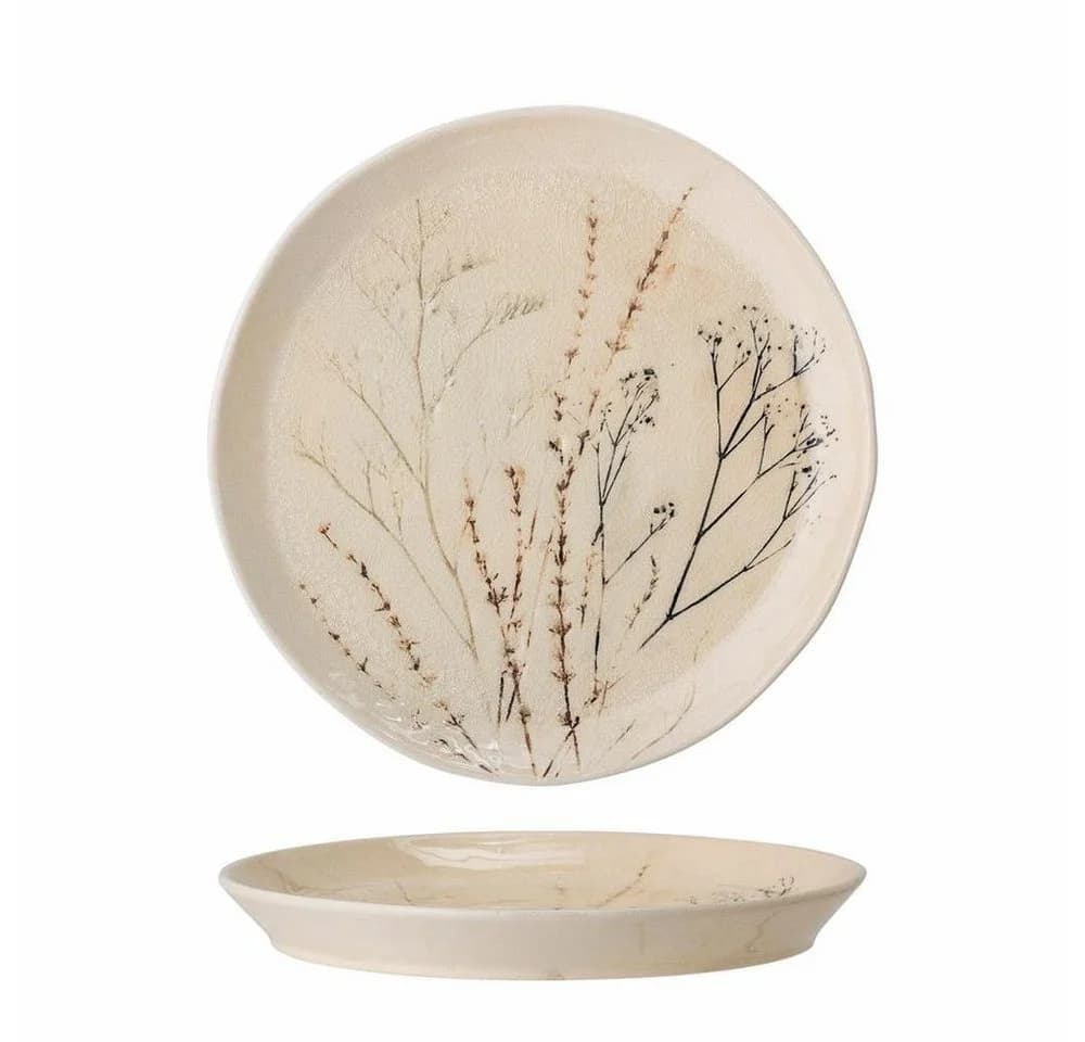 Bloomingville Servierteller Bea 27,5 cm Steingut Blumenmotiv Beige - Bild 3