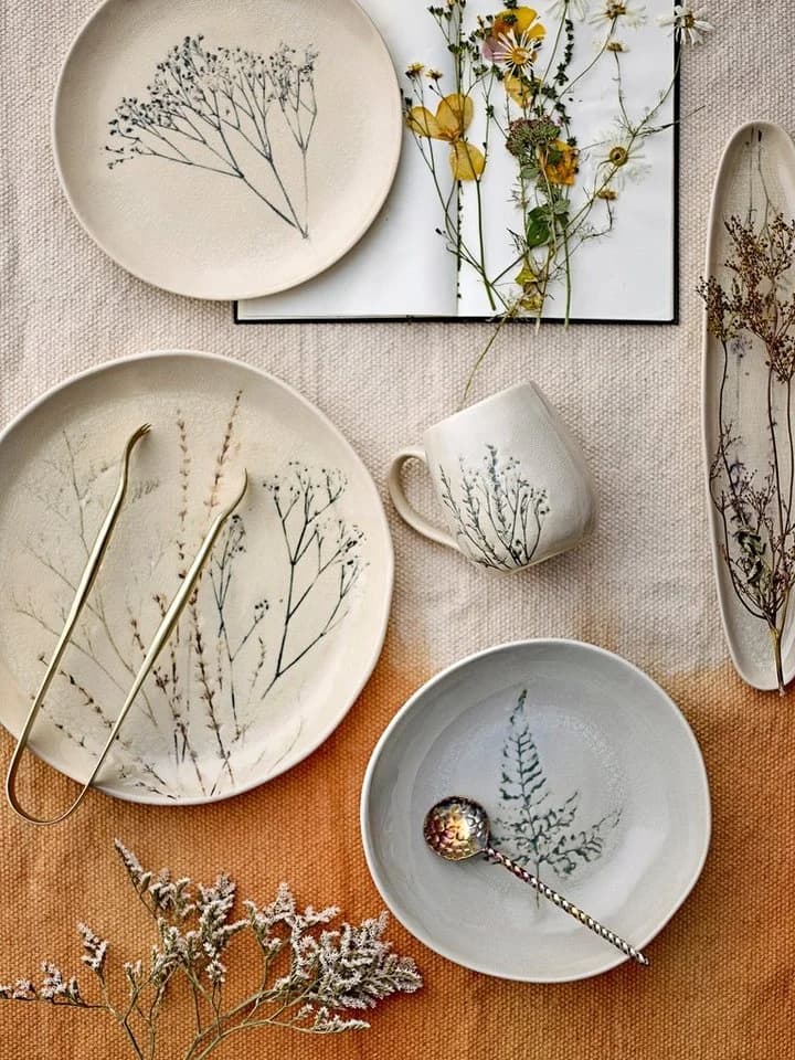 Bloomingville Bea Becher Natur Craquelé-Glasur Steingut