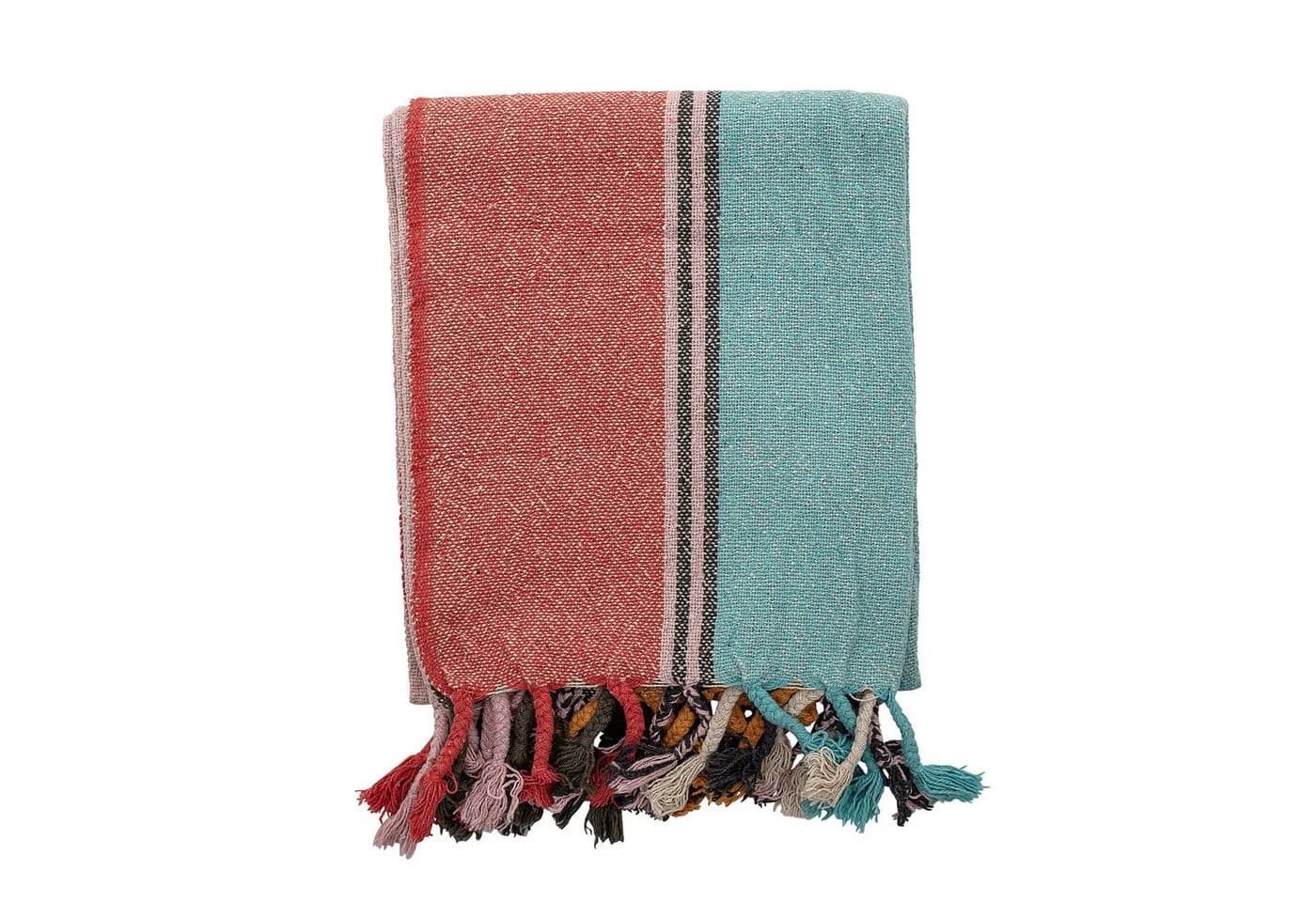 Bloomingville Decke Lea Plaid Baumwollmischung Bunt