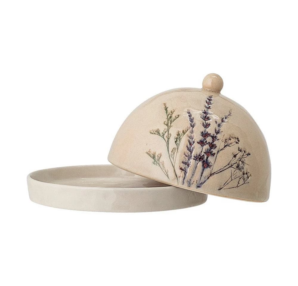 Bloomingville Bea Butterdose rund Natur Steingut