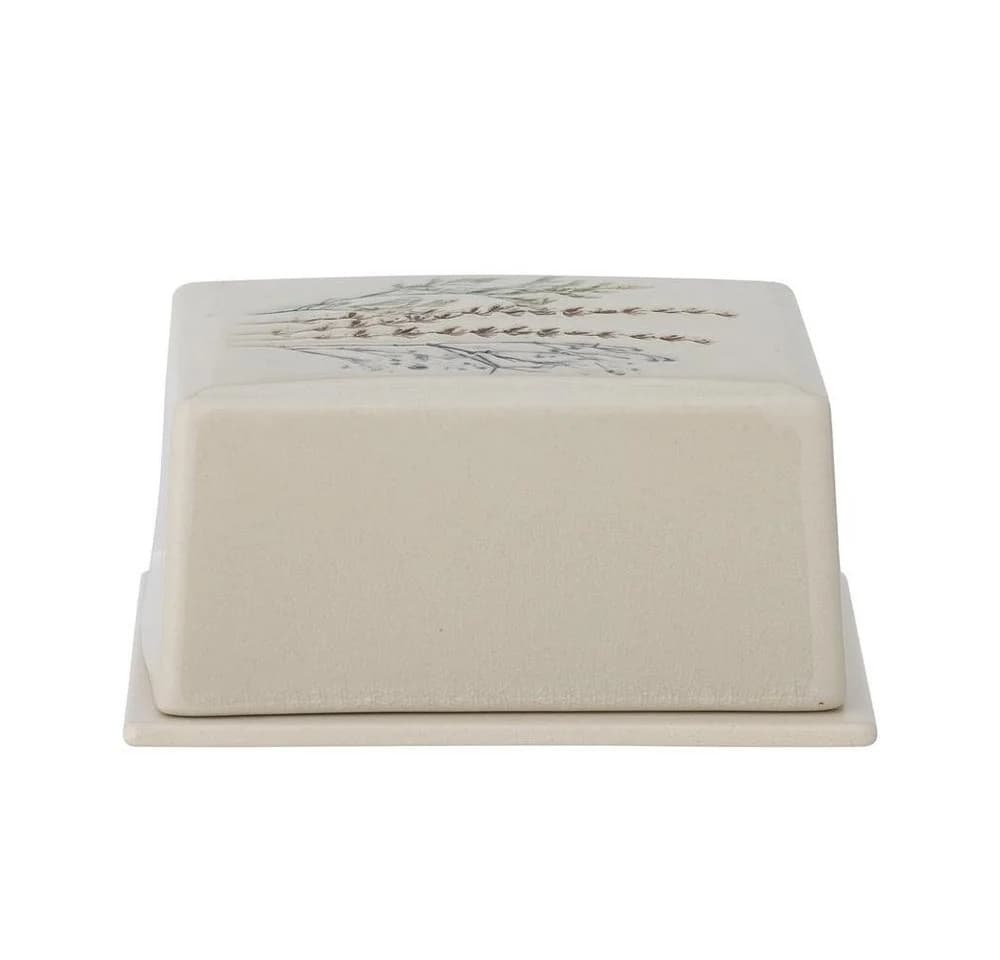Bloomingville Bea Butterdose Steingut Blumenmuster Beige - Bild 4