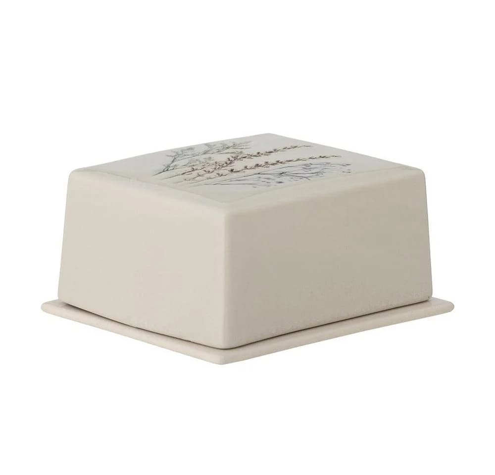 Bloomingville Bea Butterdose Steingut Blumenmuster Beige - Bild 5