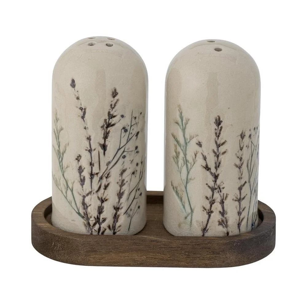 Bloomingville Salz- / Pfefferstreuer Bea Set 3-tlg. Natur Steingut