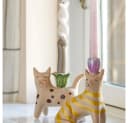 Bloomingville Kerzenhalter Mamie 2er Set Braun Steingut Bild 1