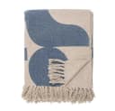Bloomingville Wohndecke AGNO Blau Beige Gemustert Recycelt Bild 3