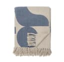 Bloomingville Wohndecke AGNO Blau Beige Gemustert Recycelt Bild 4