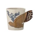 Bloomingville Hezha Tasse Steingut Natur Vogelmotiv Bild 2