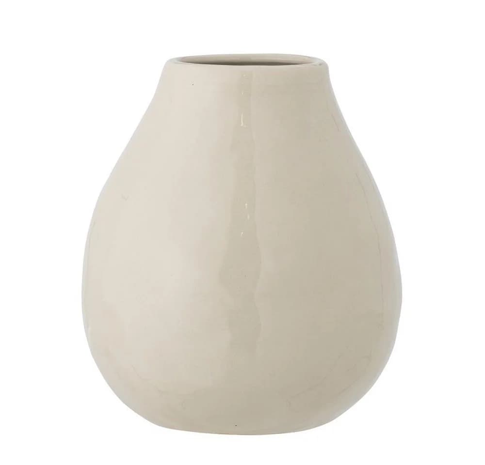 Bloomingville Dekovase Taza Naturfarben Steingut Blumenmuster