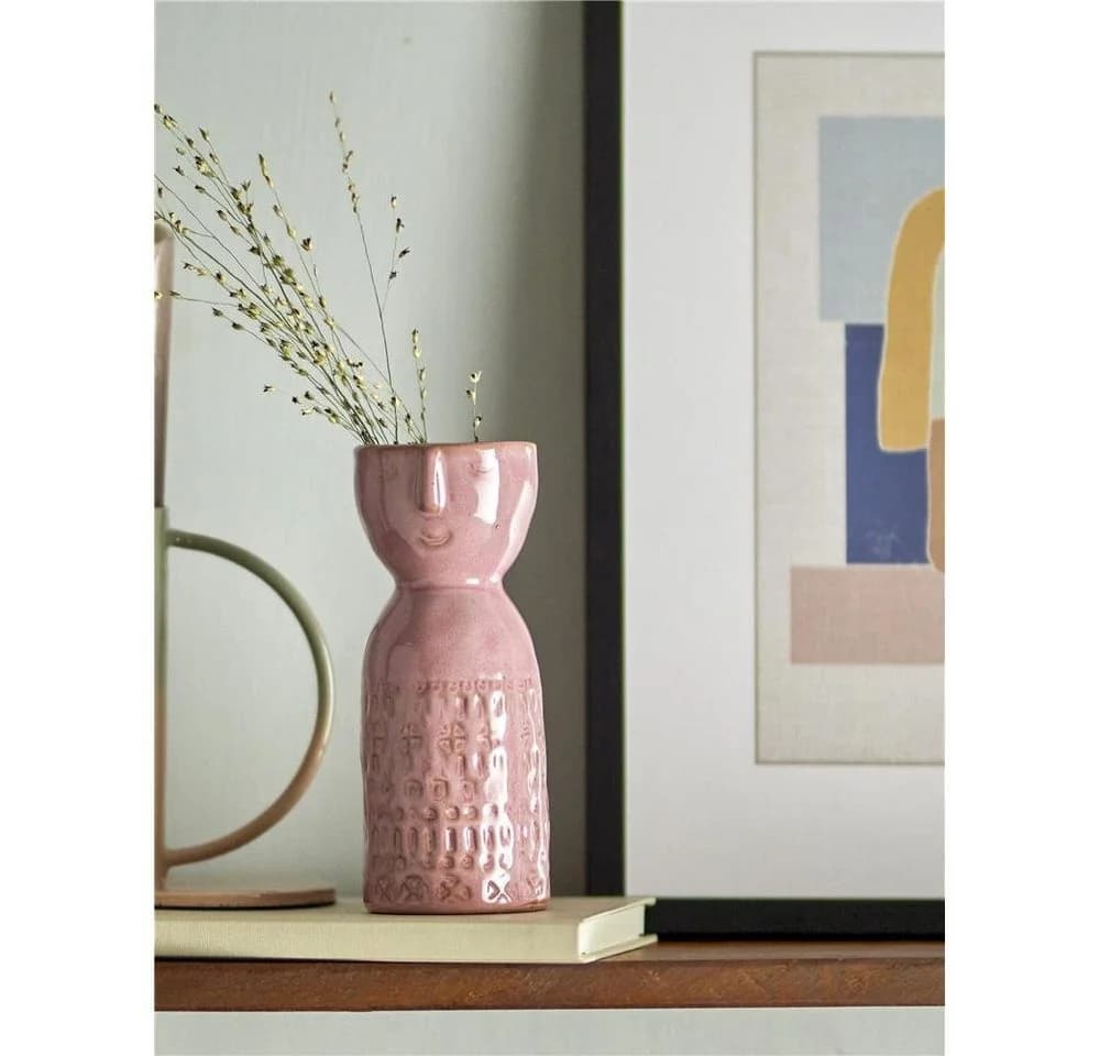 Bloomingville Dekovase Embla Vase Pink Steingut