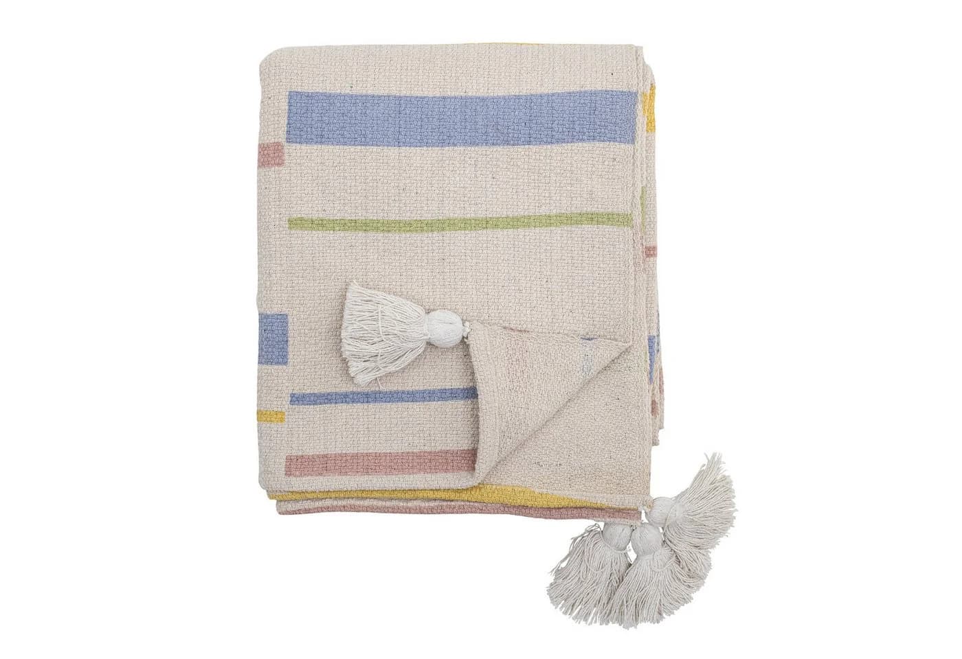 Bloomingville Plaid Pontino Decke Natur Recycelte Baumwolle - Bild 2