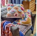 Bloomingville Somma Dekokissen Bunt Wolle Blumenmotiv Bild 3