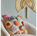 Bloomingville Somma Dekokissen Bunt Wolle Blumenmotiv Bild 4