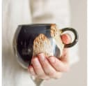 Bloomingville Becher Paula Schwarz Braun Beige Keramik mit Henkel Bild 1
