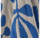 Bloomingville Decke Nevine Blau Creme Florales Muster 160x130 cm Bild 1