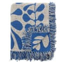 Bloomingville Decke Nevine Blau Creme Florales Muster 160x130 cm Bild 4
