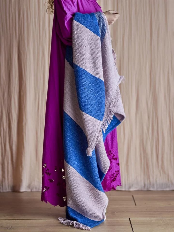 Wohndecke Bloomingville Cadeo Decke Blau - Bild 5