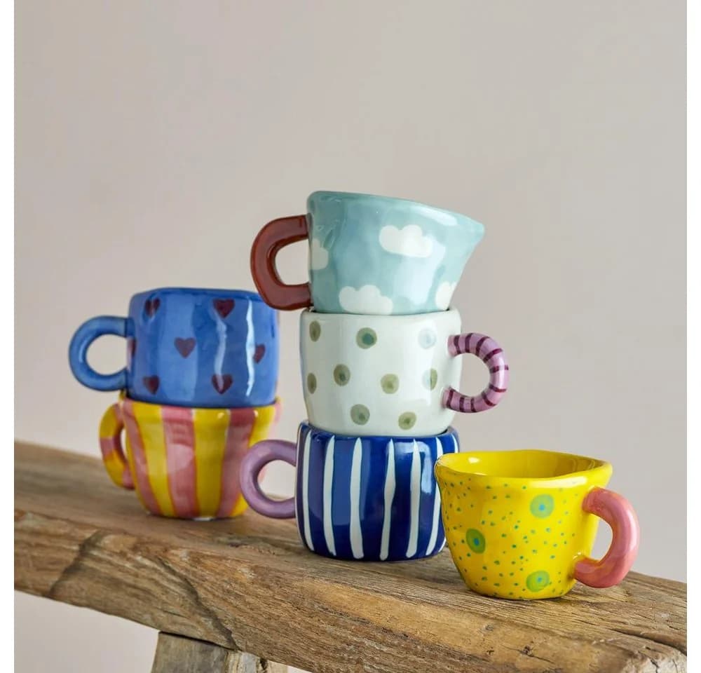 Bloomingville Tasse Nini Blue Steingut Handbemalt - Bild 4