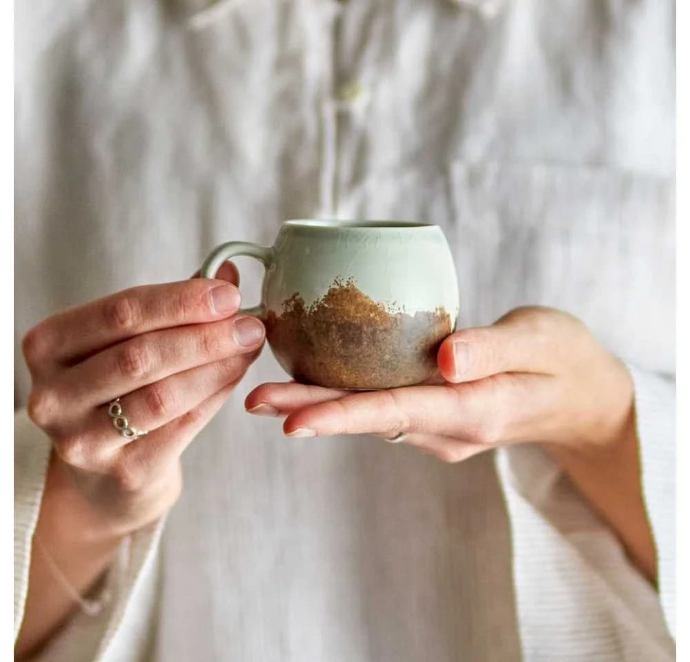 Bloomingville Espresso Tasse Paula Hellgrau Braun Keramik