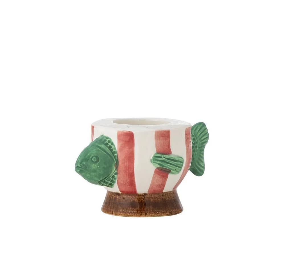 Bloomingville Kerzenhalter Codia Fisch Pink Steingut Handbemalt - Bild 4