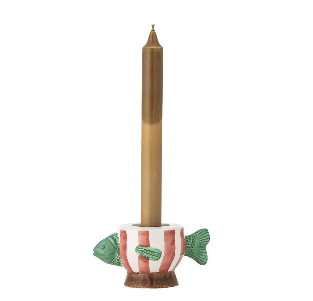 Bloomingville Kerzenhalter Codia Fisch Pink Steingut Handbemalt - Bild 5