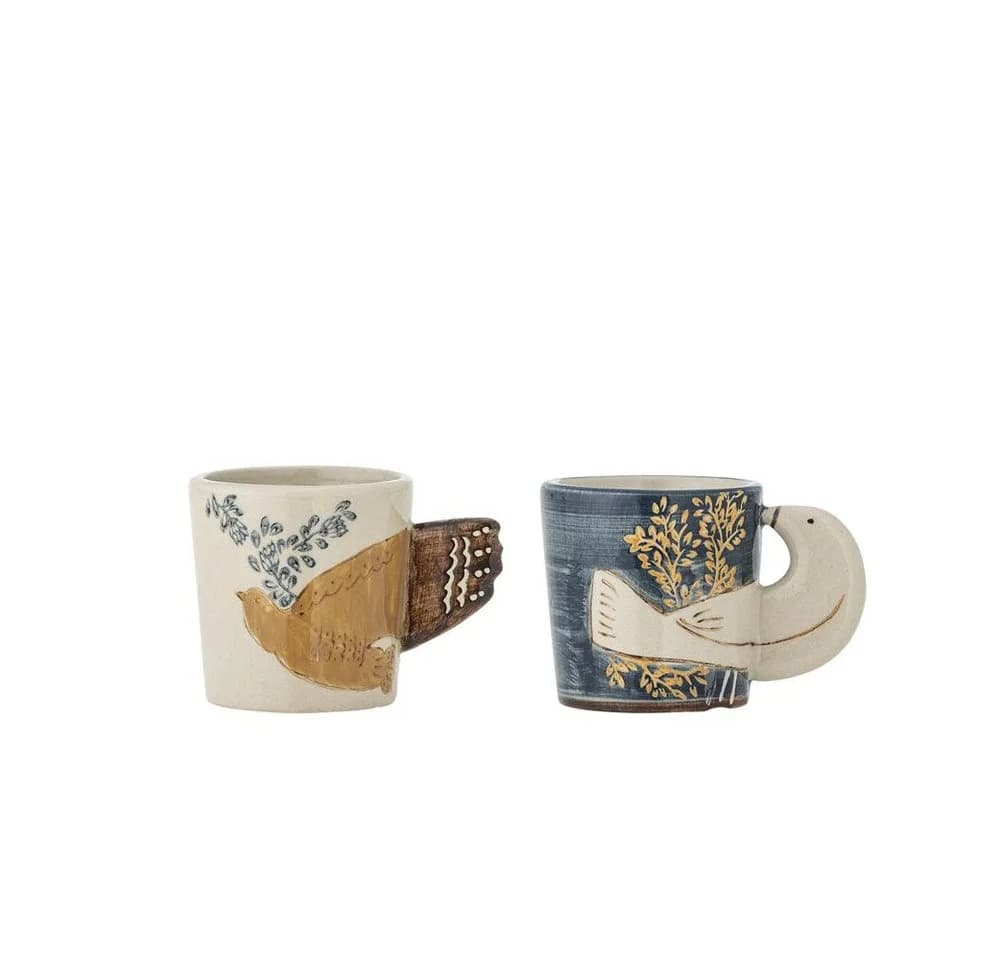 Bloomingville Hezha Espressotasse 2er Set Blau Steingut - Bild 2