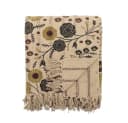 Bloomingville Eydis Wohndecke Natur Floral Muster Recycelte Baumwolle Bild 2