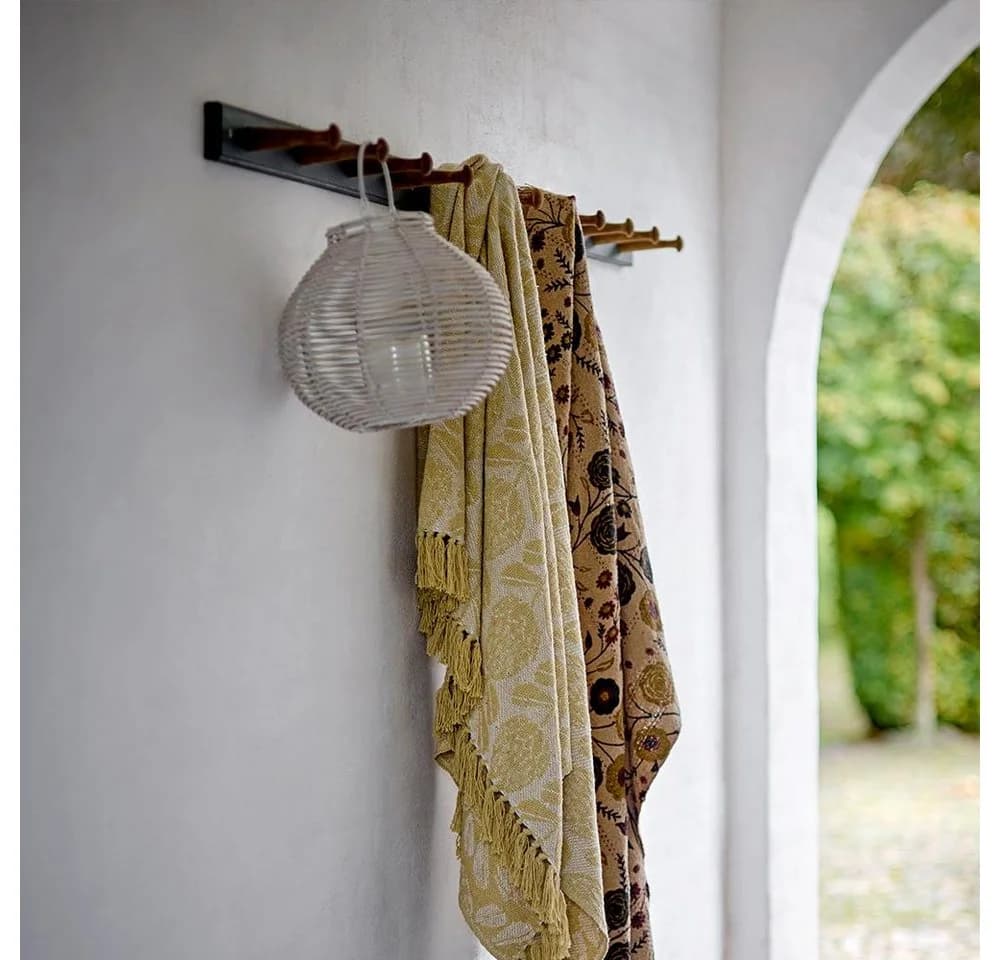 Bloomingville Eydis Wohndecke Natur Floral Muster Recycelte Baumwolle - Bild 4