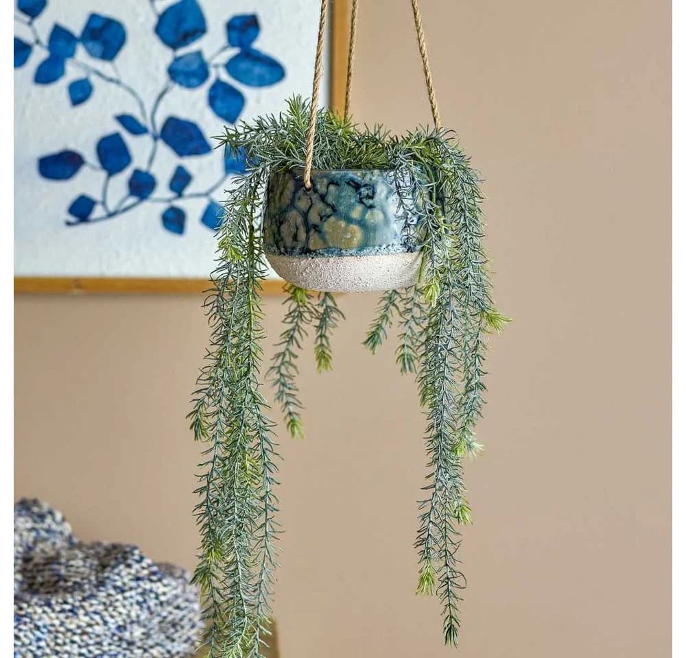 Bloomingville Blumentopf Hänger Mowbray Blau Grün 15 cm