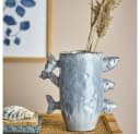 Bloomingville Dekovase Tace Vase Blau Steingut Fisch Design Bild 3