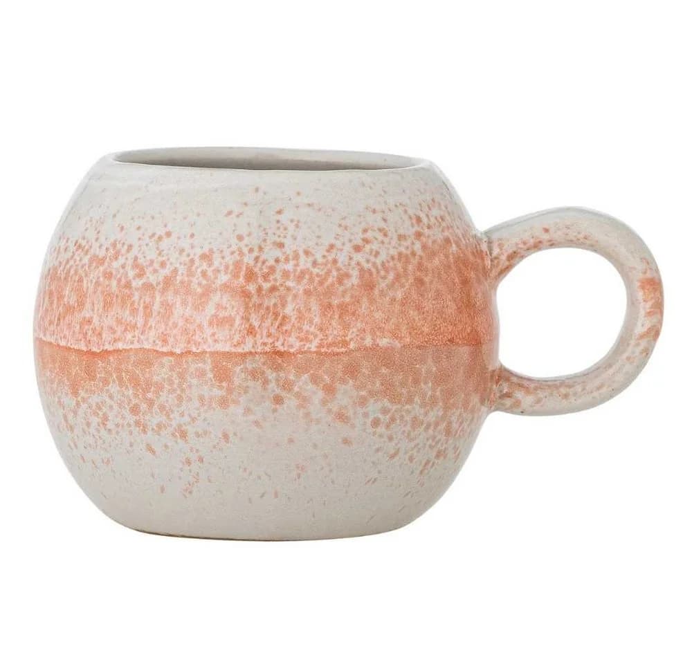 Bloomingville Jumbo Becher Paula Orange Weiß mit Henkel - Bild 2